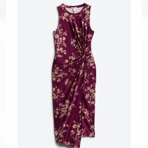 Midi purple/floral sleeveless dress size S